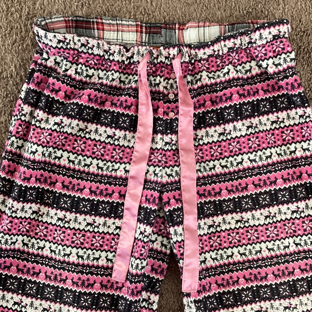 Jenni by Jennifer Moore Pink Striped Pajama Pants Size M Pink Black White